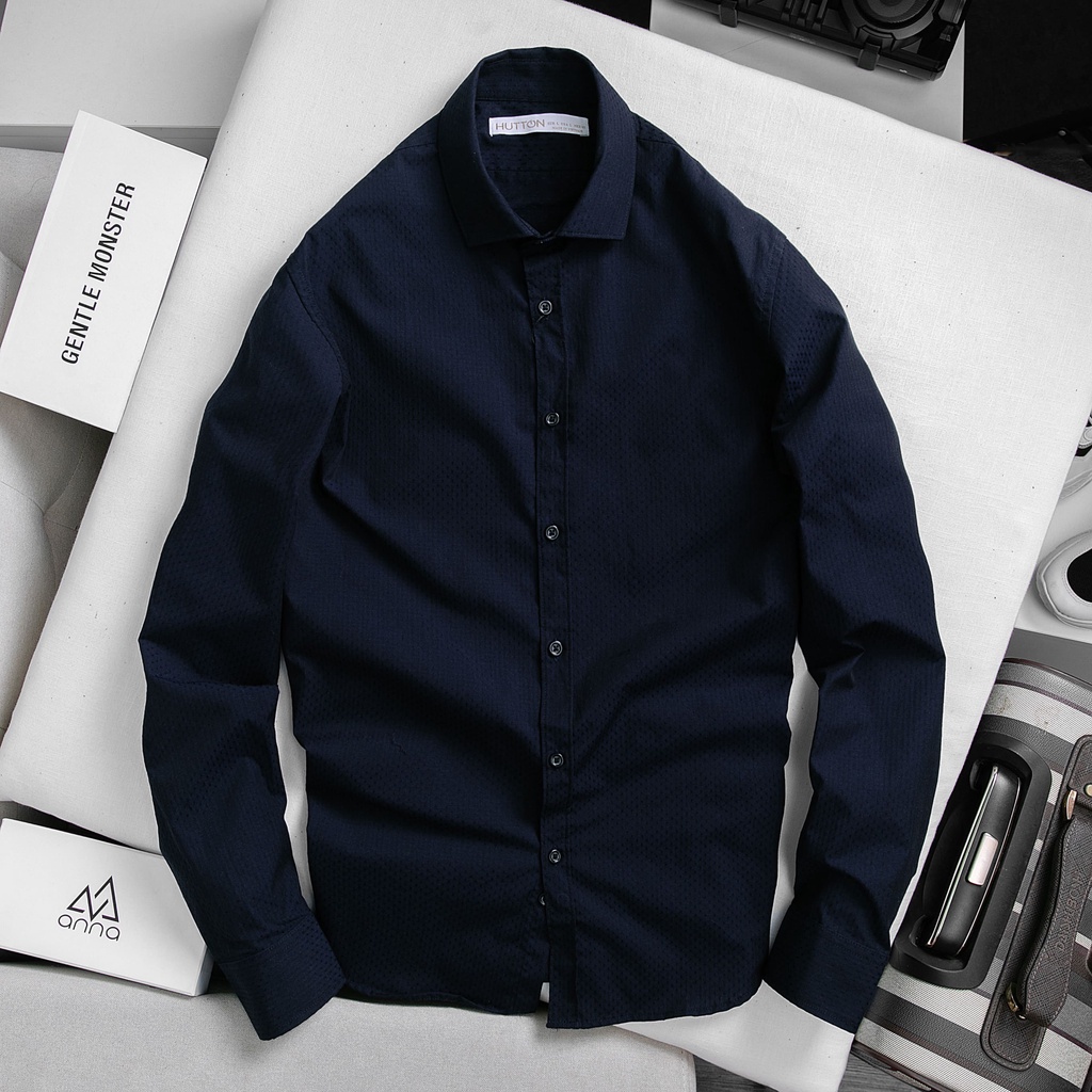 Sơ mi họa tiết nam Hutton đủ size - màu đen