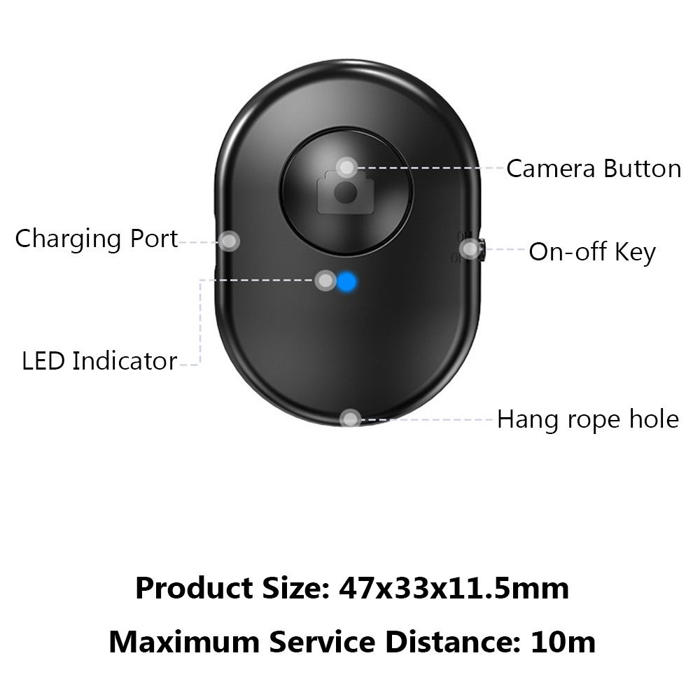 Điều khiển chụp ảnh từ xa không dây nhỏ mini có thể sạc lại nhiều màu thích hợp cho điện thoại/máy ảnh