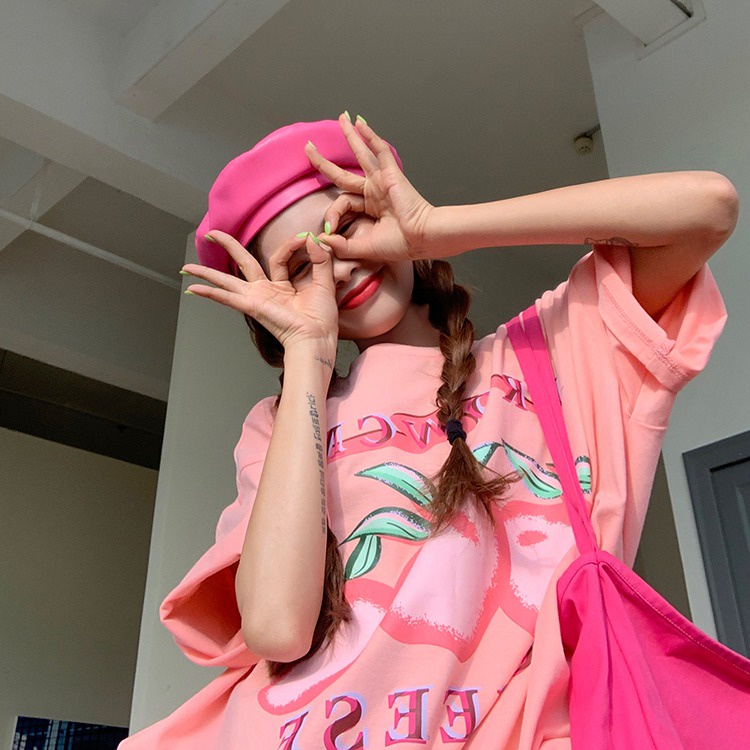 NRVP Áo Thun Mùa Hè Tay Cộc Oversize In Họa Tiết Phong Cách Hàn Quốc Cho Nam / Nữ