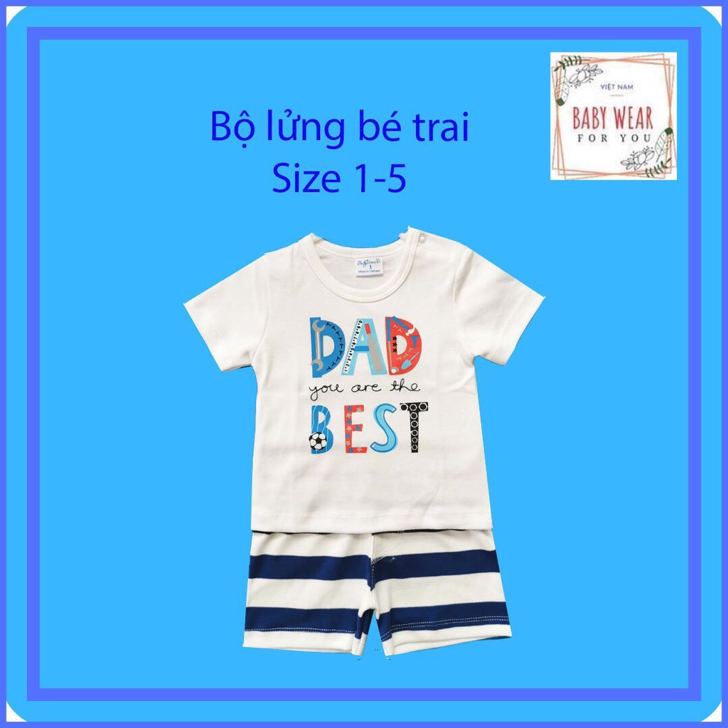 Bộ lửng thun chất đẹp cho bé trai Baby Wear (6-12kg)