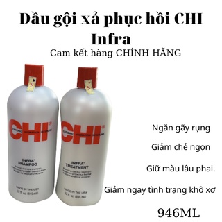 Dầu gội xả CHI Infra Shampoo & Treatment Siêu Mượt Cho Tóc Khô 946ml (Hàng chính hãng)