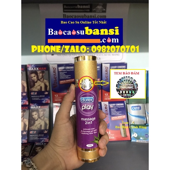 Gel Bôi Trơn Durex Play Massage 2 in 1 150ml Cao Cấp Nhập Khẩu Thái Lan, Shop Sức Khỏe Phân Phối Sĩ Toàn Quốc - HÀNG MỚI
