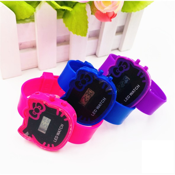 [Mã FASHIONCB264 giảm 10K đơn bất kỳ] Đồng Hồ Đeo Tay Tích Hợp Đèn Led Hình Hello Kitty Cho Bé