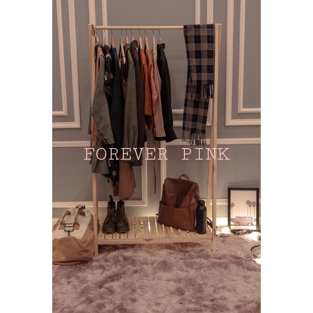 Giá Treo Quần Áo Chữ A 1 Tầng Gỗ Thông Nhập Khẩu Mỹ - Bảo Hành 1 năm 1 đổi 1 - A Hanger 1FM - Forever Pink