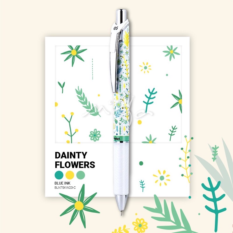 Siêu phẩm Energel Kawaii+ 4 : Floral Edition 0.5mm Phong Cách Nhật Bản | Bút Bi Gel Siêu Mượt Siêu Nhanh Khô