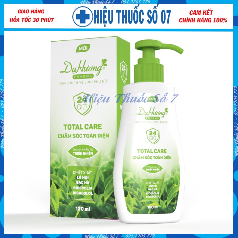 [MẪU MỚI] Dung Dịch Vệ Sinh Dạ Hương Total Care Chăm Sóc Toàn Diện Chai 120ml, Lô Hội, Bạc Hà, Chăm Sóc Dịu Nhẹ