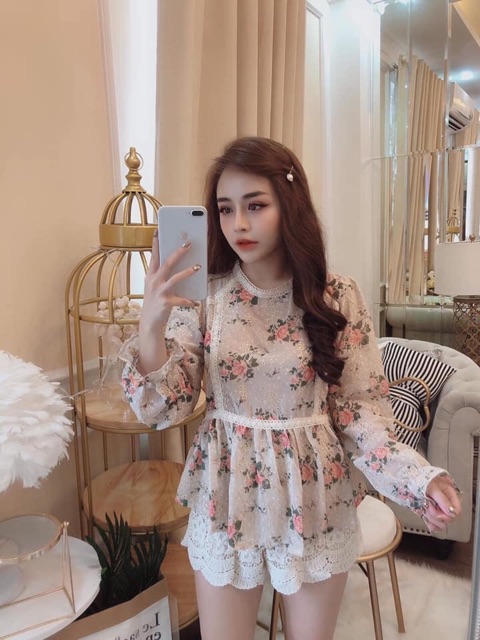 Áo ren hoa thêu hàng đẹp Hà Khẩu