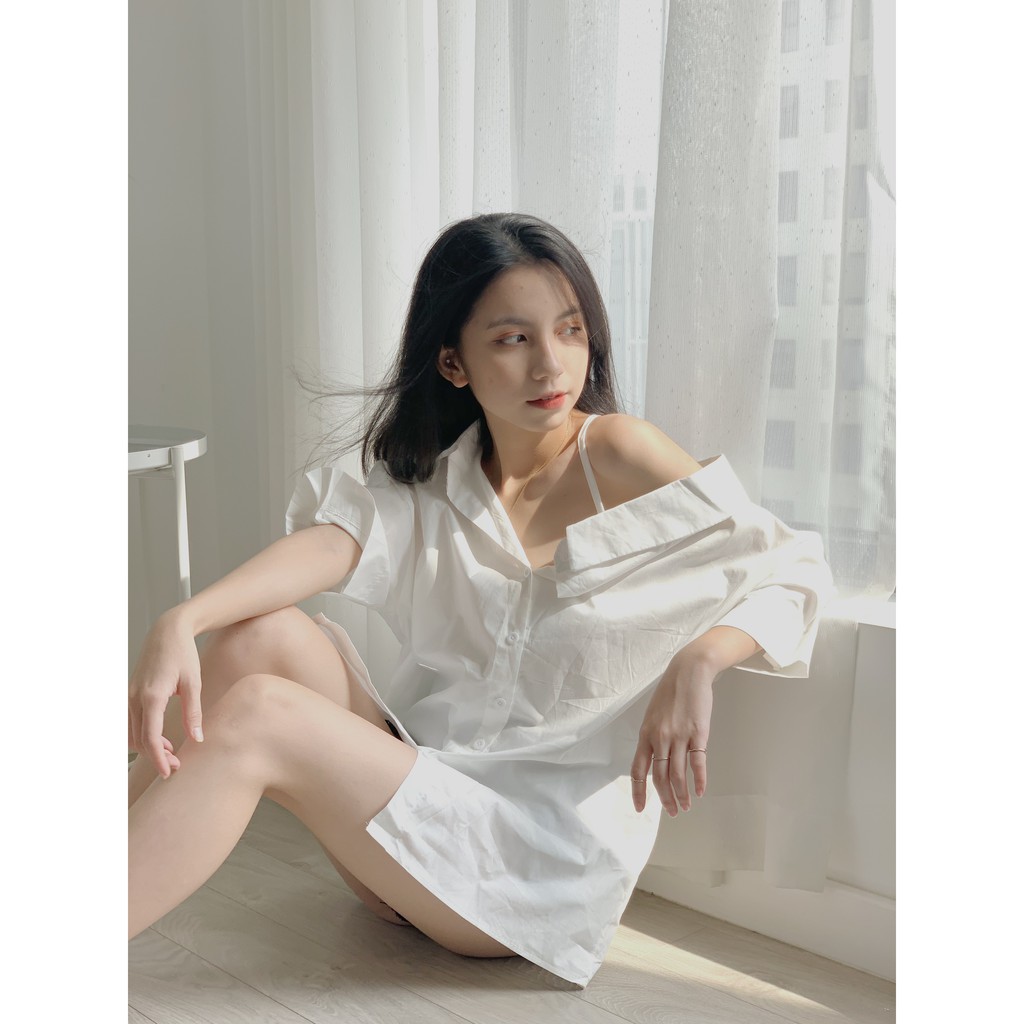 [Mã WASKT304 giảm 15% tối đa 30K đơn 99K] Áo sm cổ lệch ngắn tay SA378 1994closet | BigBuy360 - bigbuy360.vn