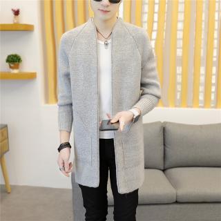 Áo Khoác Cardigan Dệt Kim Dáng Dài Thời Trang Cho Nam Giới 19