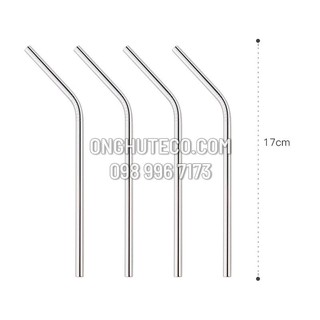 Ống Hút INOX 304 16cm - 18cm Cho Tách Trà Tặng Kèm Cọ