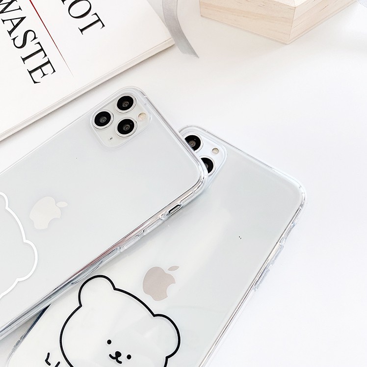 Ốp lưng iphone trong siêu dẻo Gấu Selfie cho IPhone 11/11Pro/11pro Max X XR XS XS MAX /6 7 8 Plus SE t19 | BigBuy360 - bigbuy360.vn