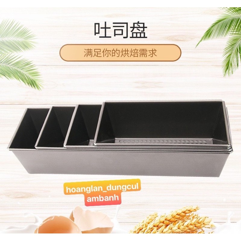 [ Mẫu Mới ] Khuôn bánh mì sanwich hình chữ nhật, bánh mì hoa cúc, bánh mỳ gối,.. không nắp 20cm, 25cm,30cm,35cm*12cm