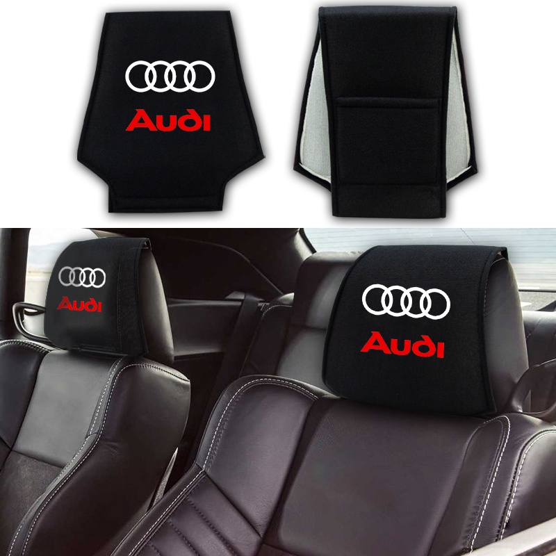 1 cái bông logo xe hơi Tựa đầu cổ Gối an toàn cho ghế Đệm tựa đầu cổ cho Audi TT A1 A2 A3 A4 A5 A6 A7 A8 8P B6 B7 B8 C5 C6 C7 Q5 Q7