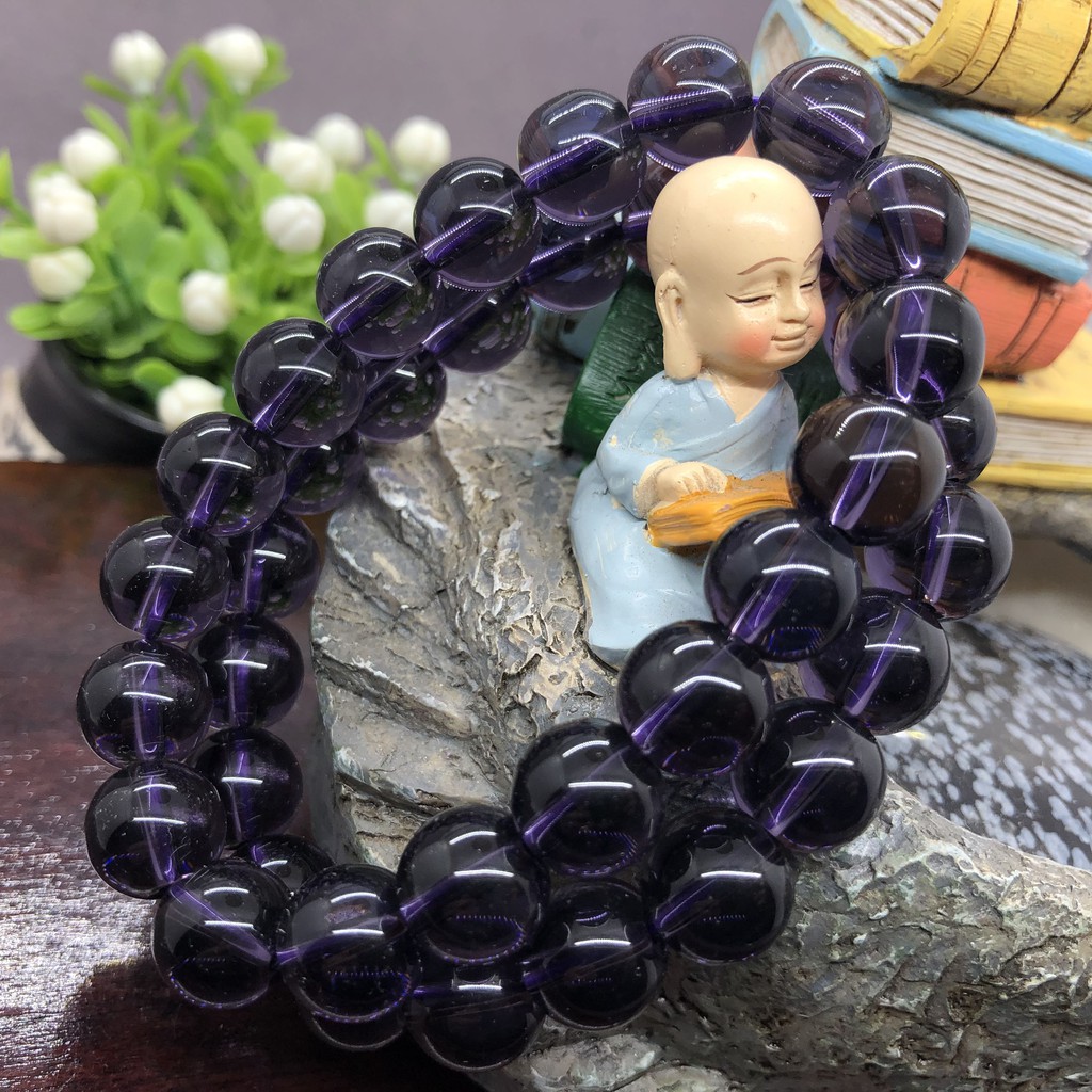 Vòng Tay Chuỗi Hạt Pha Lê Tím 6 / 8 / 10 / 12mm