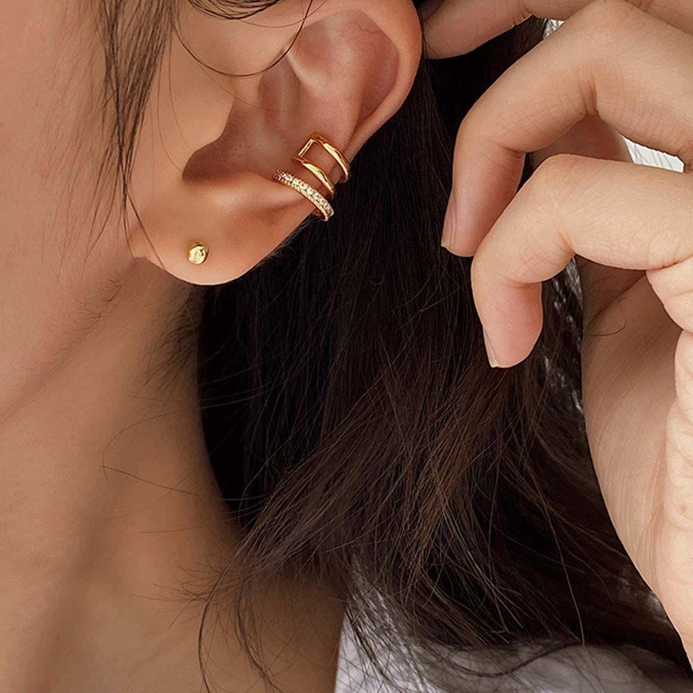 MXGOODS Set 2 Khuyên Vành Tai Đính Đá Thời Trang Cho Nữ