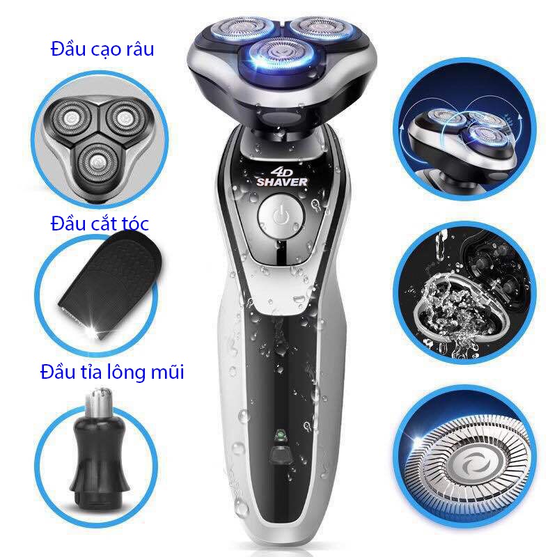 Máy cạo râu 💖𝑭𝑹𝑬𝑬𝑺𝑯𝑰𝑷 💖 Máy cạo râu đa năng Shaver sk1588 cạo không đau rát, Thông minh chống nước cao cấp