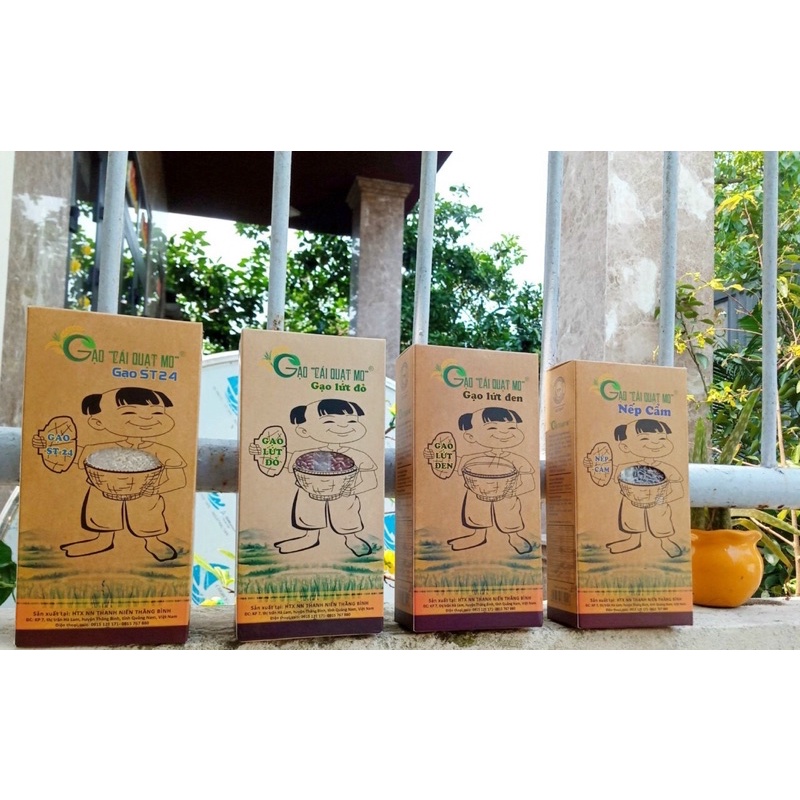 Gạo ST24/ lứt đen/ lứt đỏ/ nếp cẩm Cái Quạt Mo 1kg