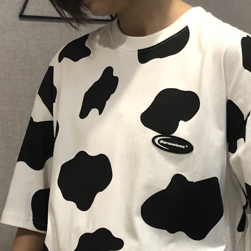 Áo Thun Ngắn Tay In Họa Tiết Bò Sữa Phong Cách Hàn Quốc Cho Cả Nam Và Nữ | BigBuy360 - bigbuy360.vn