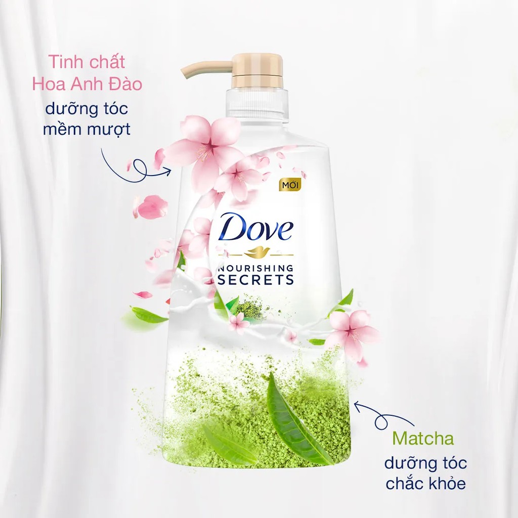 Kem xả Dove Matcha và Hoa Anh Đào - Dưỡng Tóc Chắc Khỏe Tự Nhiên 610gr