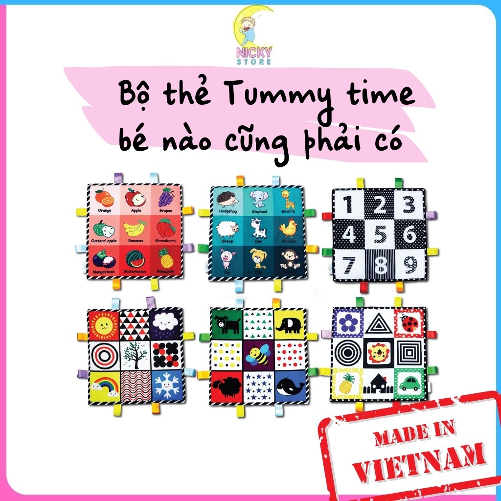 Thẻ Kích Thích Thị Giác Bằng Vải 2 Mặt Còn Giúp Bé Phát Triển Xúc Giác và Thính Giác