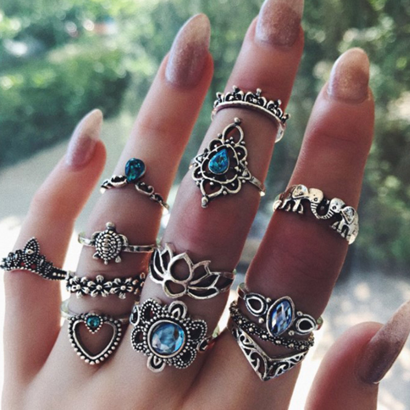 Nhẫn 13 Nhẫn Đính Đá Thời Trang Dành Cho Nữ