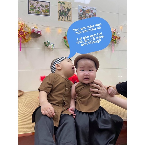 Bà Ba Khăn Rằn Bộ Đồ Nông dân chú cuội cho bé