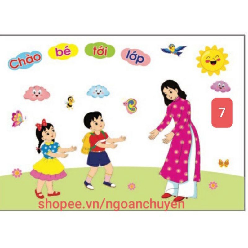 Góc Chào bé tới lớp đề can 50x70cm