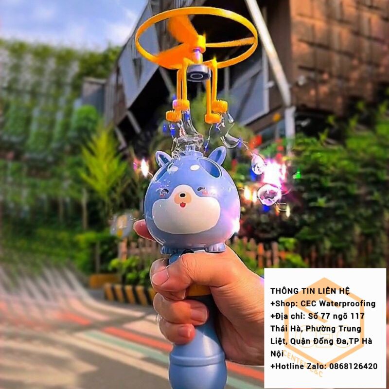 Cây thổi bong bóng xà phòng kèm chong chóng quay bay lên trời - Shop CEC