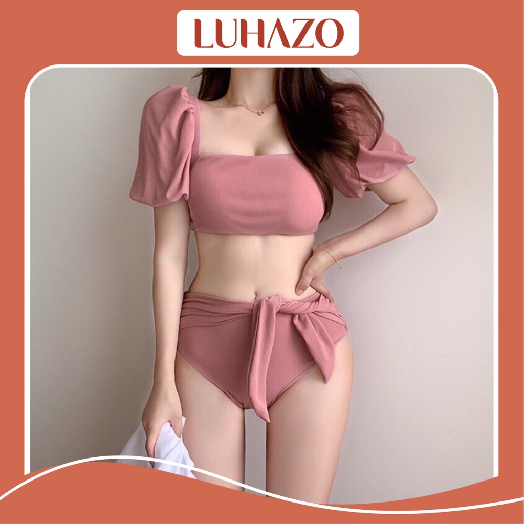 Bikini 2 mảnh đồ bơi đi biển sang chảnh kín đáo sexy Hàn Quốc cạp cao nâng ngực váy hở lưng 2542 DK5T304