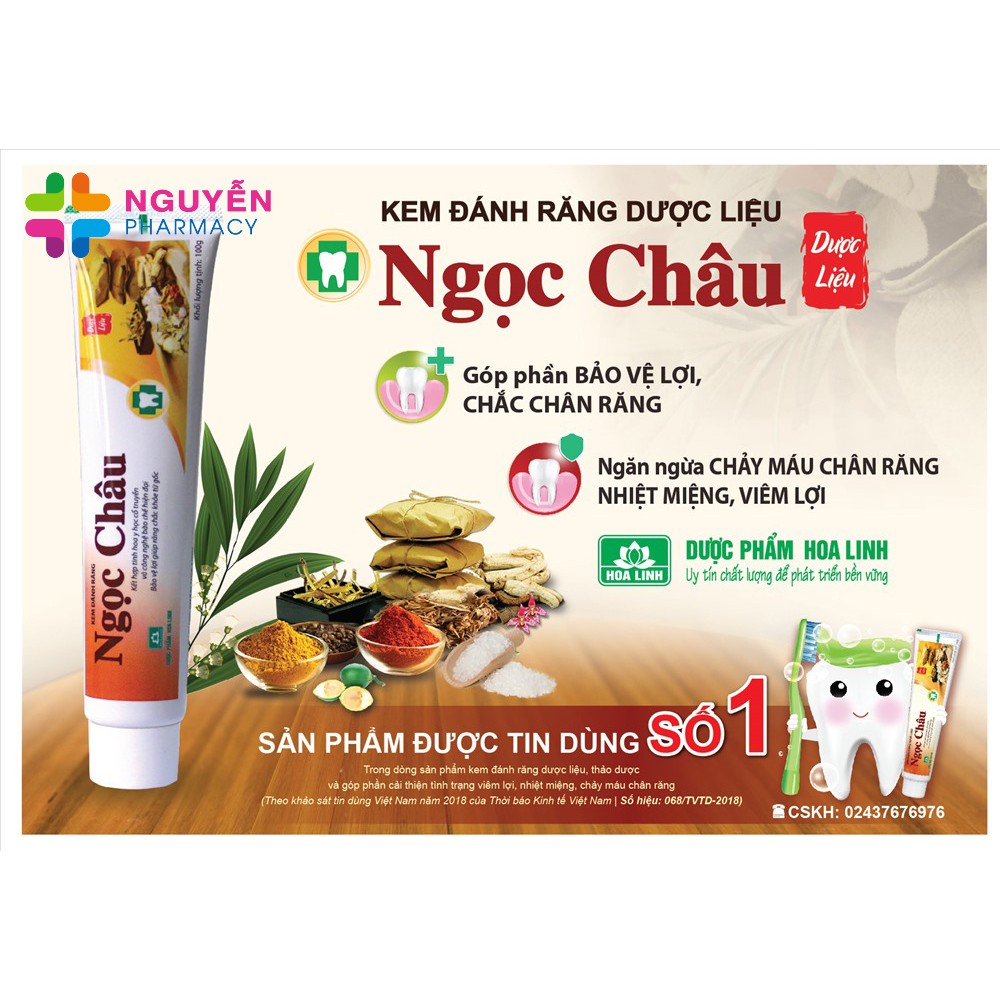 Kem đánh răng dược liệu Ngọc Châu - Bảo vệ nướu, ngừa sâu răng, nhiệt miệng