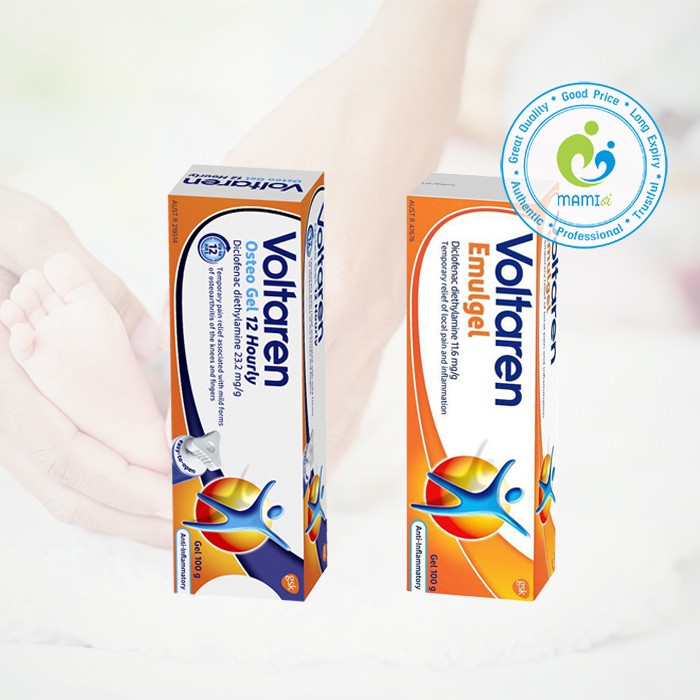 Gel (50g/75g/100g) bôi giảm đau mỏi cơ, bong gân, nhức khớp Voltaren Emulgel hay Voltaren Osteo Gel 12 Hourly, Úc