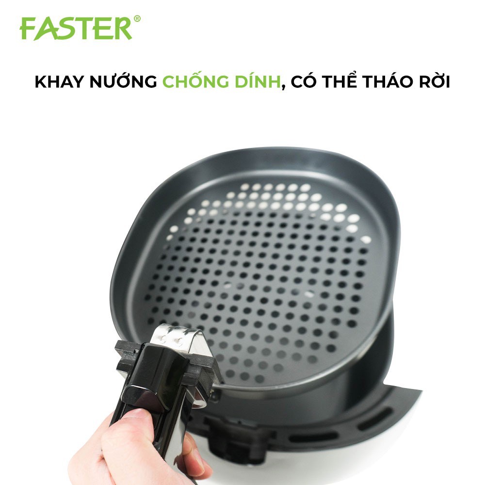 Nồi chiên không dầu 7 Lít FASTER MGR7SBT Cao Cấp 2 màu trắng/đen - Bảo hành Chính hãng 12 tháng