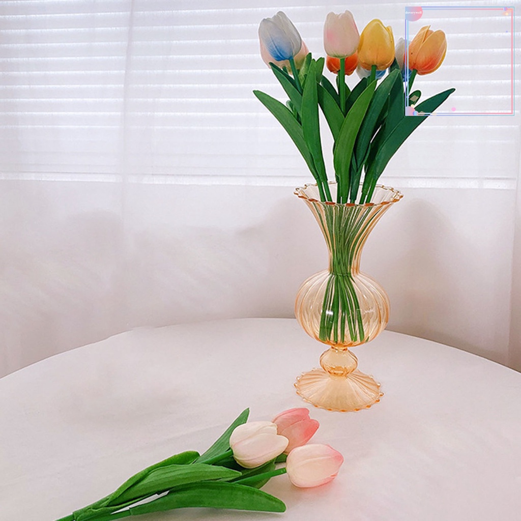 Bộ 3 Bông Hoa Tulip Giả Bằng Da Nhân Tạo Trang Trí Nhà Cửa
