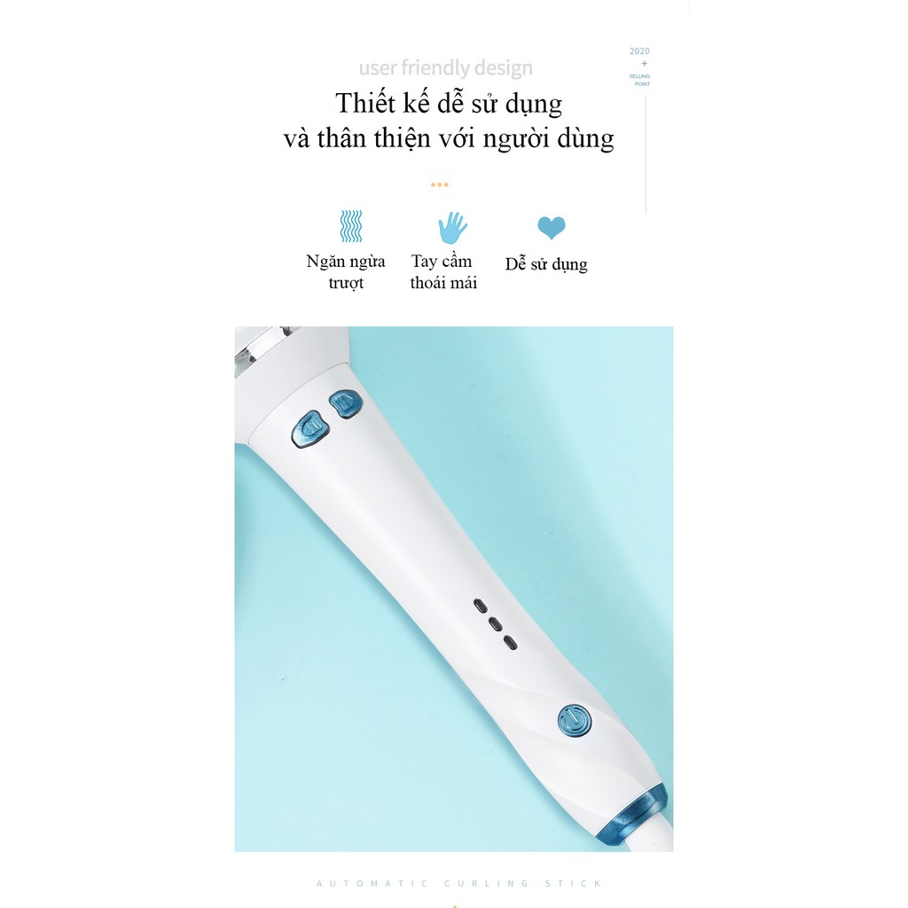 Máy uốn tóc tự động Sunny Baby với 3 cấp độ nhiệt, đầu uốn bằng gốm (bảo hành 1 năm)