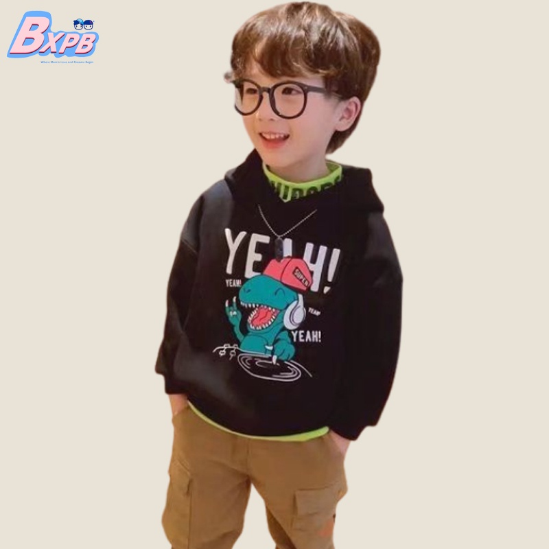 Áo Hoodie Lót Lông Cừu Tay Dài In Hình Thời Trang Thu Đông Dành Cho Bé Trai 4-15 Tuổi