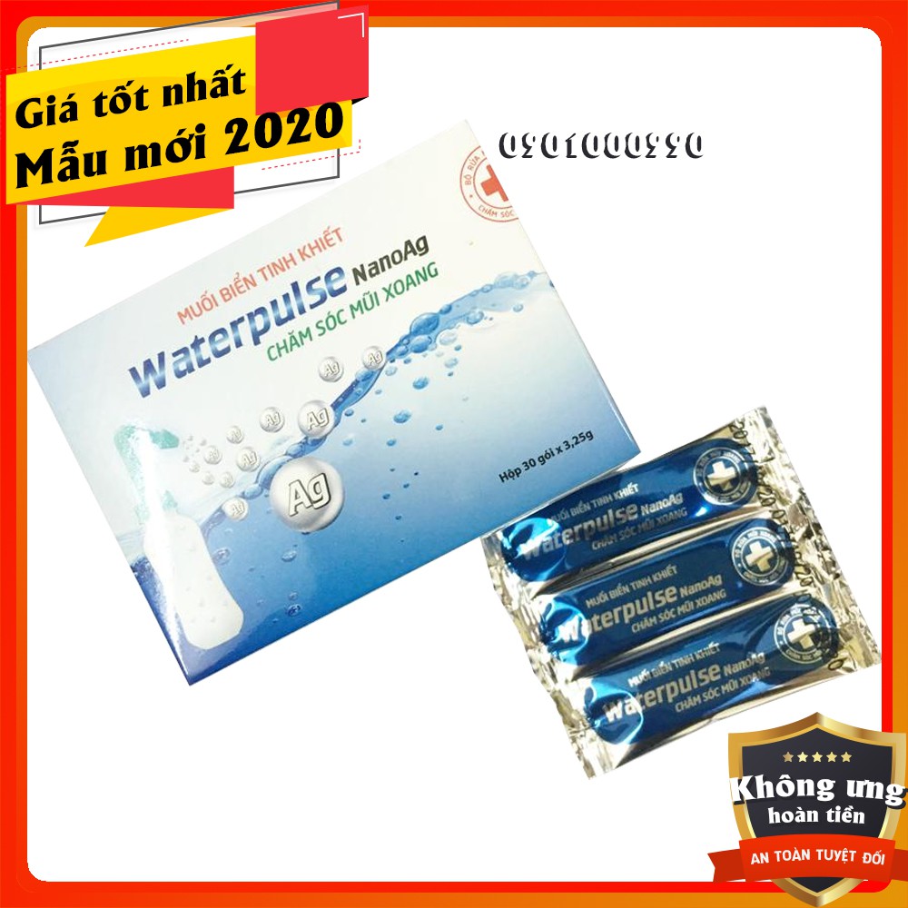 [Siêu Rẻ] -  Combo Bình rửa mũi cho bé WaterPulse Nano bạc và 30 gói muối