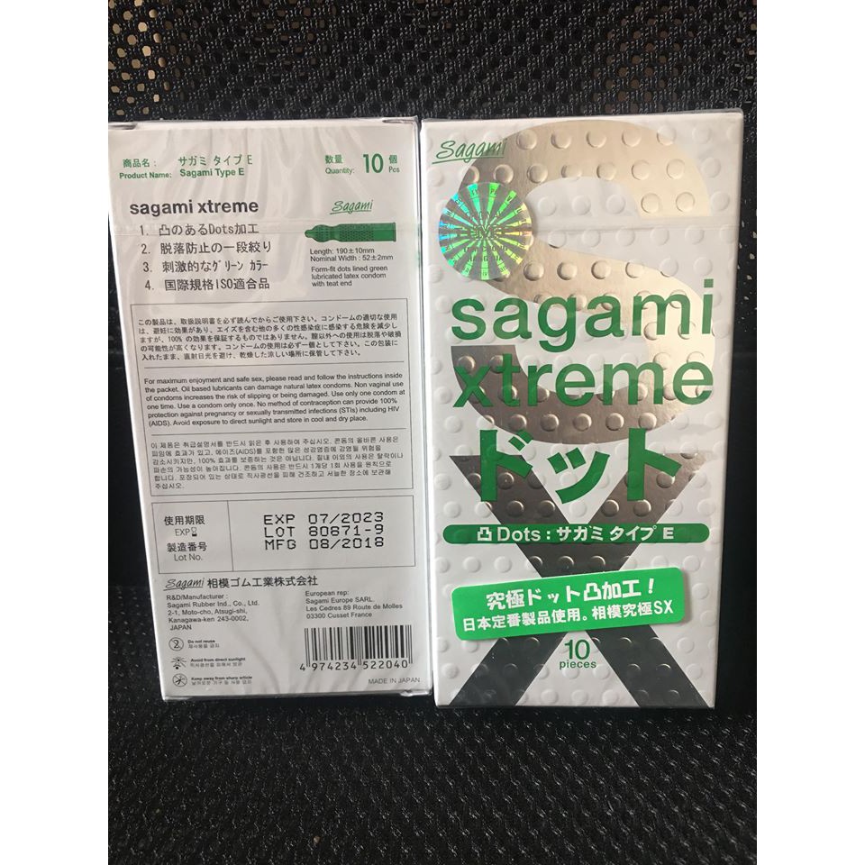 [Bán Chạy] Bao cao su Sagami Xtreme White gân gai hộp 10 chiếc