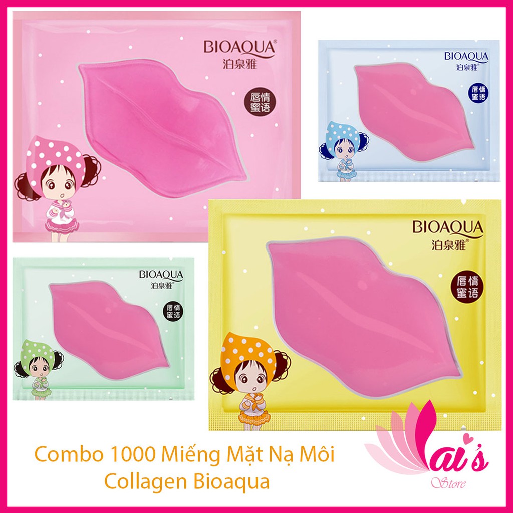 Combo 1000 Mặt Nạ Môi Collagen Bioaqua Dưỡng Ẩm, Mờ Thâm, Môi Hồng, Mềm Môi Lip Mask Nội Địa Trung Chính Hãng