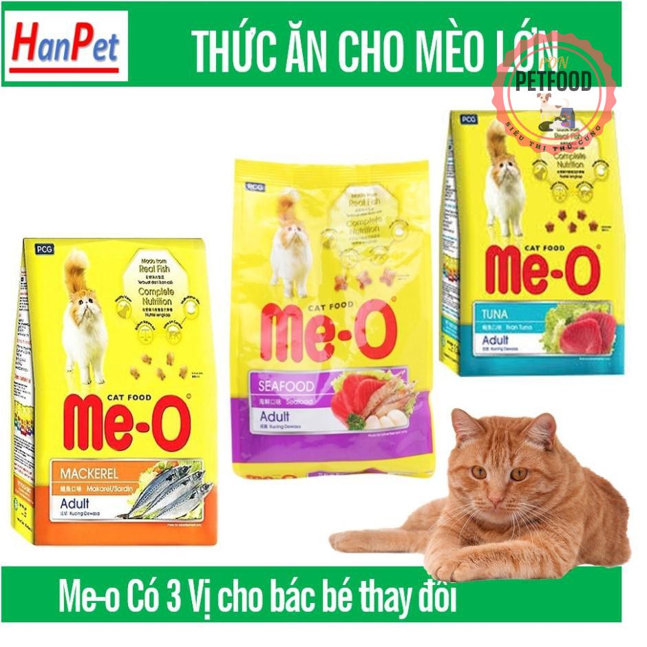 HCM- Thức ăn mèo dạng viên cho mèo lớn ME-O 350gr (3 vị)