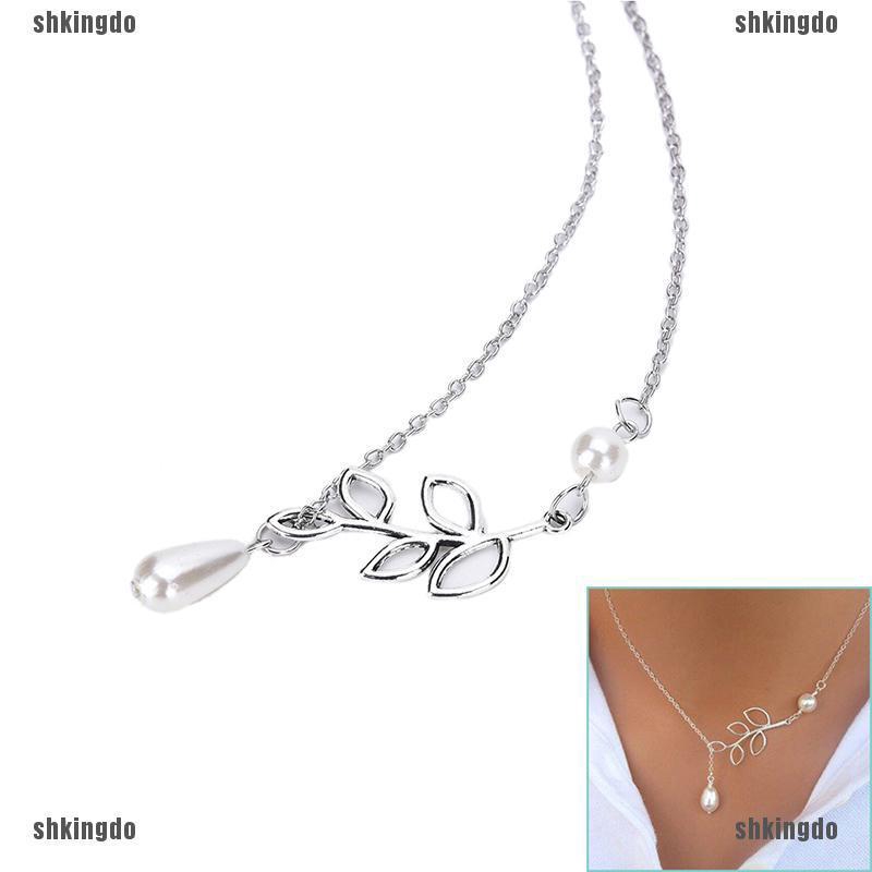 Dây chuyền ngọc trai đính đá quý thời trang