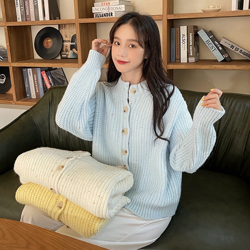 Korean Women loose long-sleeved sweater knit cardigan jacket