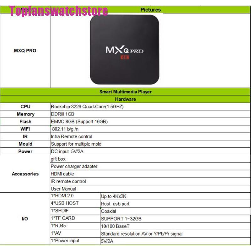 ANDROID Đầu Tv Box Thông Minh Mxq Pro 5g Wifi Smart Tv 1gb 8gb Và Phụ Kiện