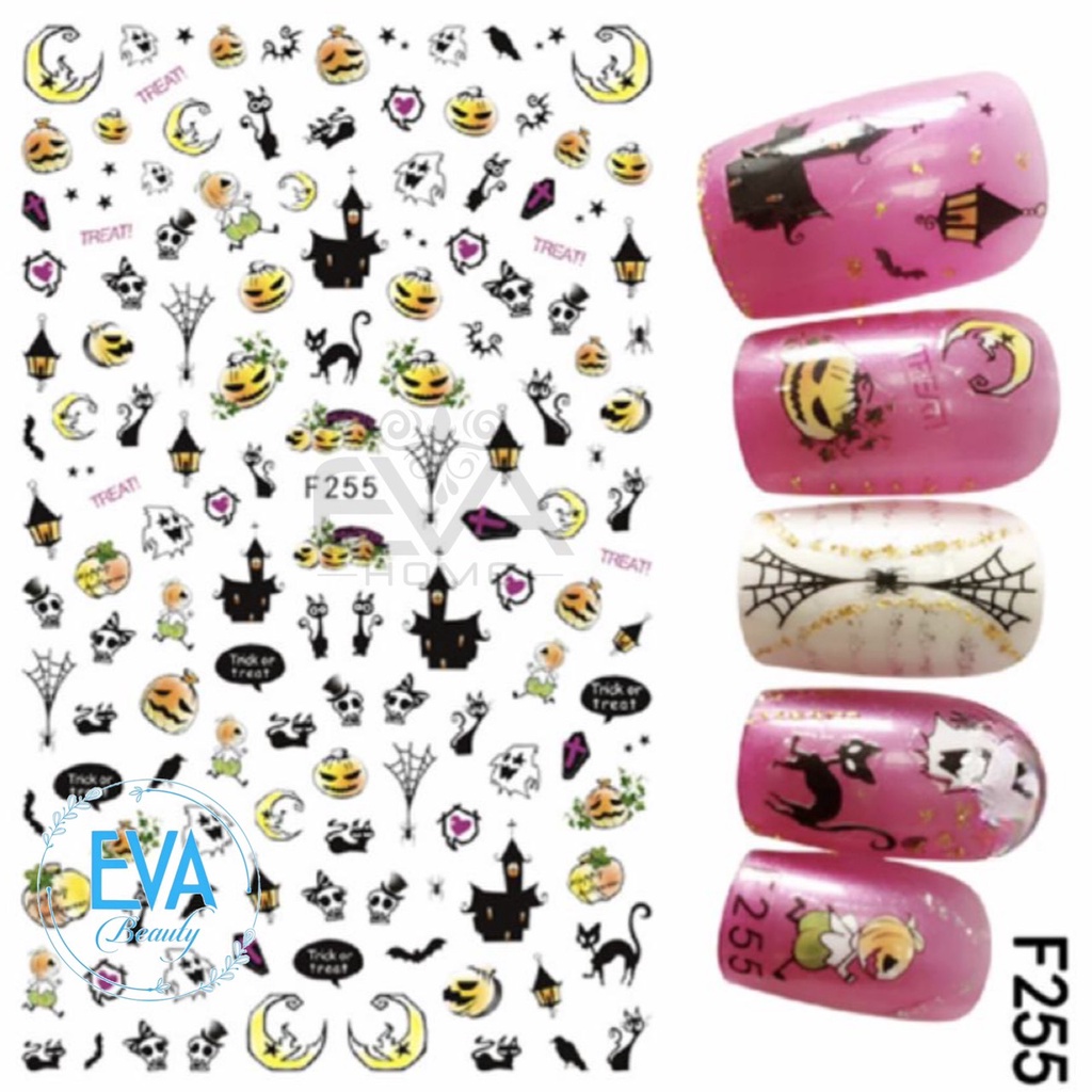 Decal Dán Móng Tay 3D Nail Sticker Chủ Đề Lễ Hội Ma Halloween Doki Doki F421 F255 F254