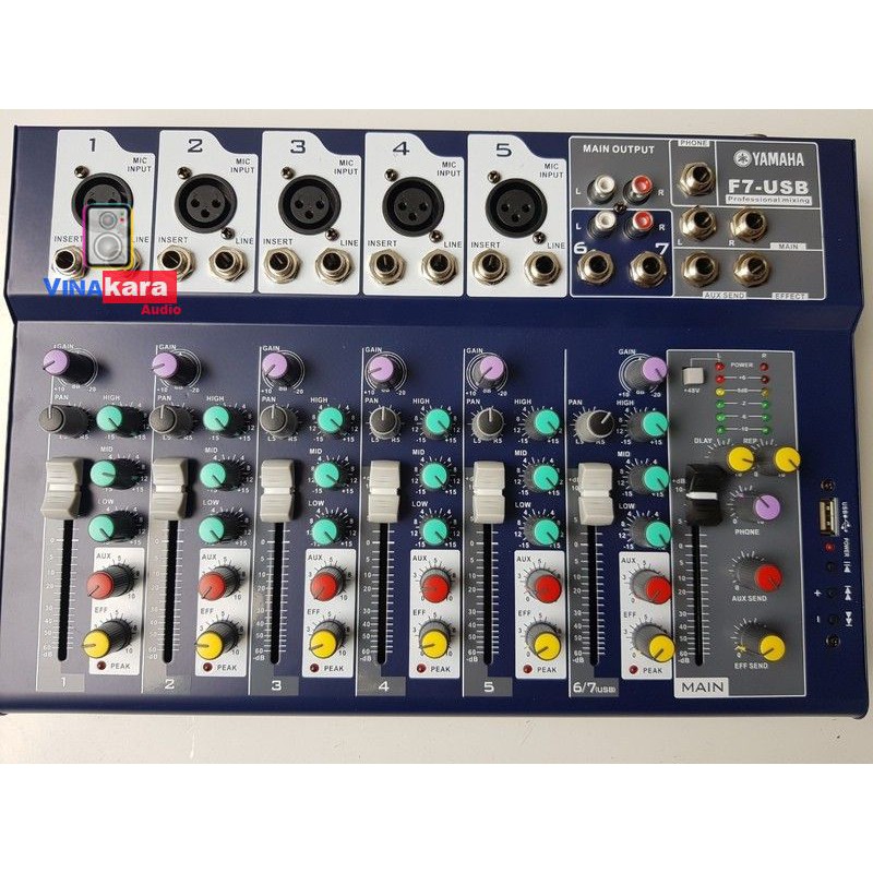 Mixer Yamaha F4, F7 Bluetooth, usb, âm thanh hay, sử dụng loa kéo, amply - Hàng chất lượng