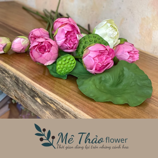 Hoa Sen Giả- Sen Quan Âm Cao Cấp Làm Bằng Chất Liệu Lụa Cao Cấp Cắm Bình Hoa, Decor Nhà Cửa, Trang Trí Quán Cafe