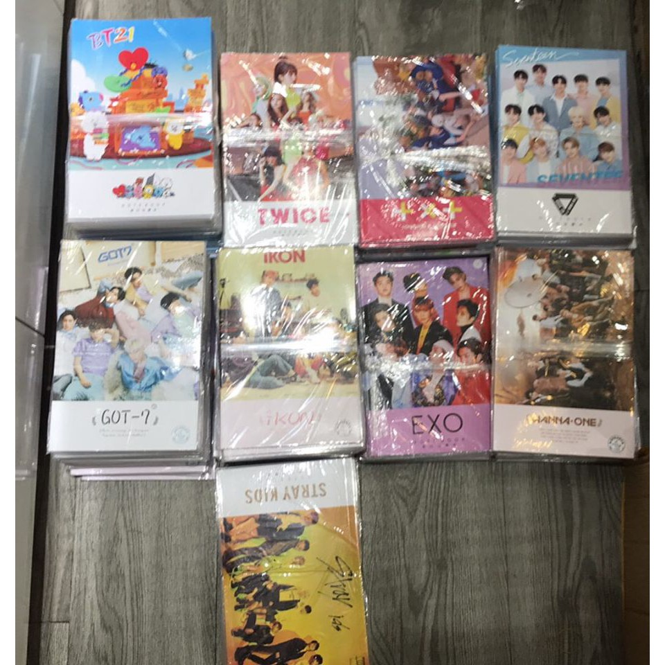 Vở viết BT21, BTS, BLACKPINK, GOT7, EXO, WANNAONE, SEVENTEEN, TXT, Stray Kids, IKON, TWICE, Tiêu Chiến, Nhất Bác