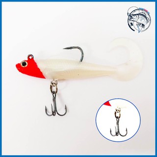 Bộ 05 Con Mồi Mềm Câu Lure Hình Cá Đuôi Dài 02 Lưỡi