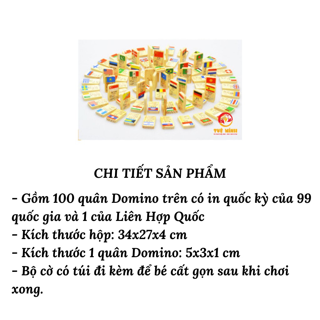 Bộ Cờ Domino Gỗ In Hình Quốc Kỳ Các Nước Giúp Bé Phân Biệt Quốc Kỳ Các Nước