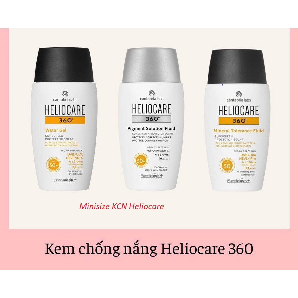 [Minisize]Kem chống nắng Heliocare 360 water gel, pigment solution, Mineral, spray | BigBuy360 - bigbuy360.vn