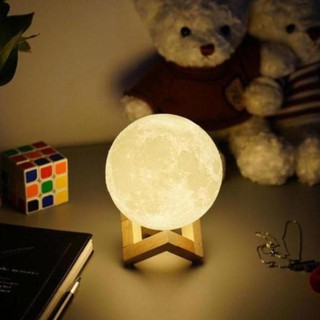 [Loại 1] Đèn Ngủ Mặt Trăng 3D cảm ứng. Decor, Trang trí. Size 10-20cm -  Tặng kèm đế gỗ (BH 1 ĐỔI 1) linshop